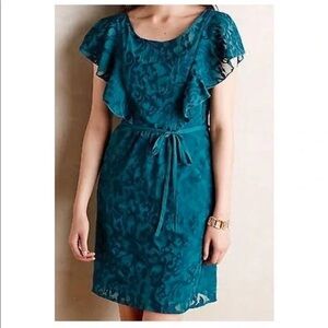 Anthropologie blue and teal dress
